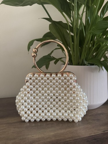Pearl clutch bag bride - bag,