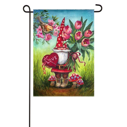 Valentine gnome garden - garden, suede