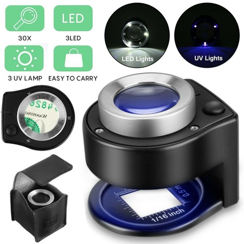 30x magnifying glass with - with, uv