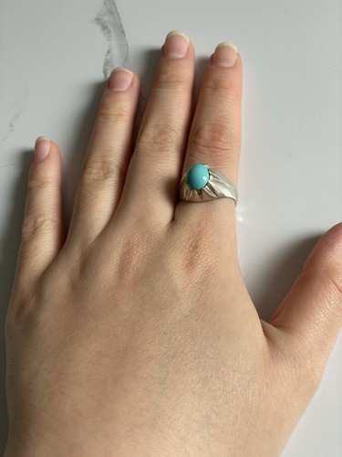 Mens turquoise ring 925 - ring, silver