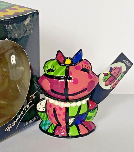 Romero britto frog figurine - frog,