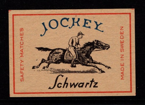 Matchbox label sweden jockey - matchbox,