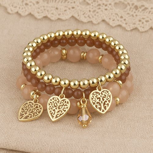 Gold tone beaded - gold,