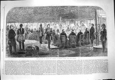 Old Antique Print 1862 Banquet