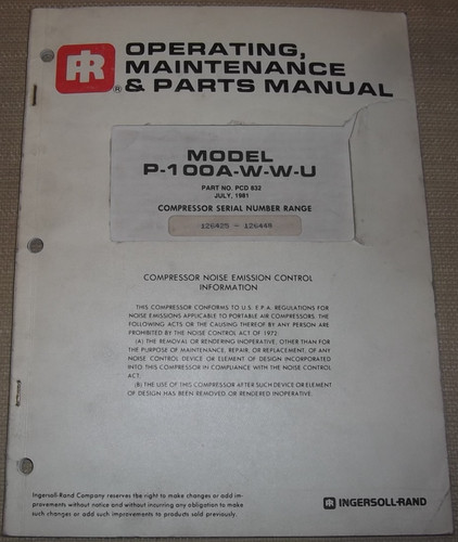 Ingersoll rand 100a 100w - ingersoll, p-100a