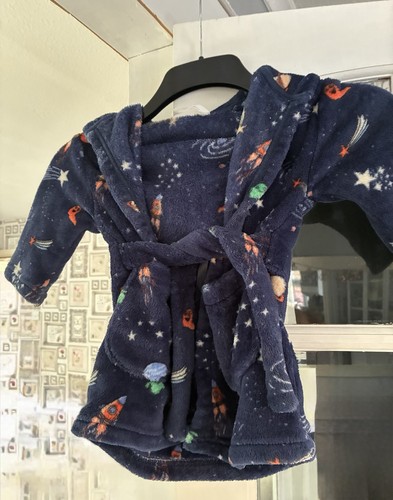 Navy space print fleece - space,