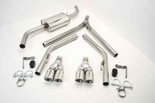 Exhaust System, Stainless Steel, Twin Double 3'' Tailpipes, Long Wheelbase VW T4