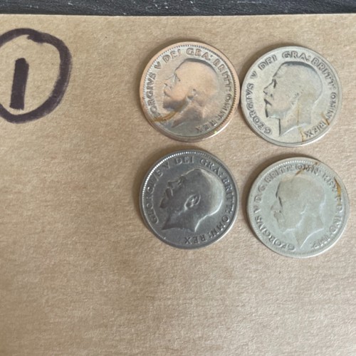Vintage sixpence coins pre