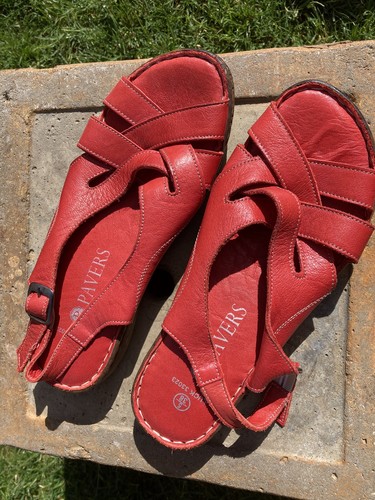 Pavers red slingback sandals - pavers,