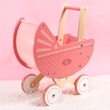 Elegant Pink Doll Pram with