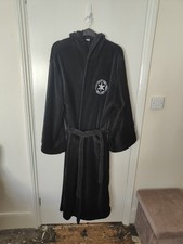 Men's Groovy UK Black Star Wars Hooded Cloak Bathrobe Dressing Gown One Size