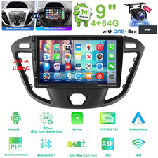 DAB+ For Ford Transit Custom Apple Carplay Android 14 Car Stereo Radio GPS +Cam