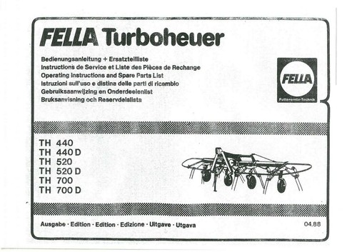 Fella hay rake th440 - fella,