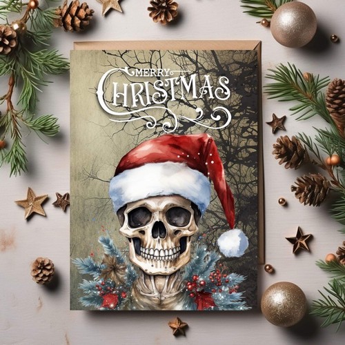 Gothic christmas card skull - gothic,