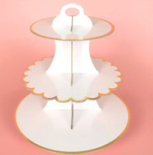 UK 3 Tier Cardboard Cake Stand Afternoon Tea Wedding Plates Birthday Party Gold
