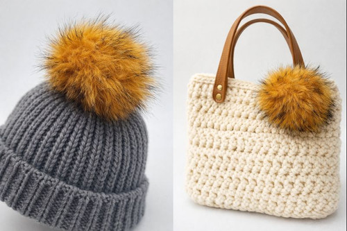 Yarnart furry pompoms faux fur - furry,