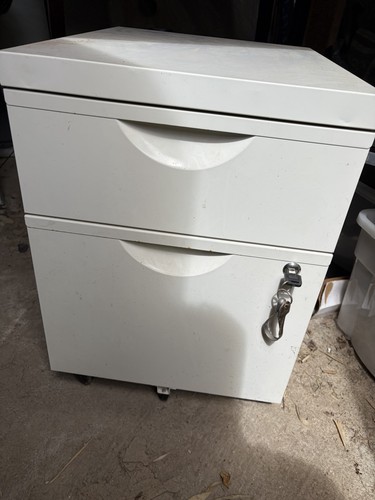 White metal lockable drawer - lockable,