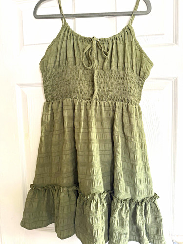 Green smocked babydoll - green,