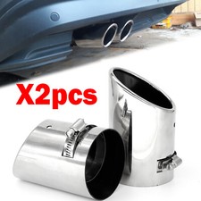 2PC Car Steel Chrome Exhaust