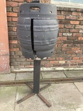 Large Homemade wood burning Barrel Barbecue /Fire Pit Heavy Well Made 54" Tall