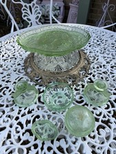Sowerby green pressed glass