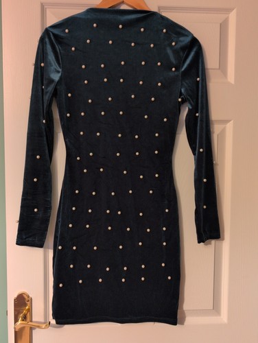 Beaded bottle green - green, bodycon