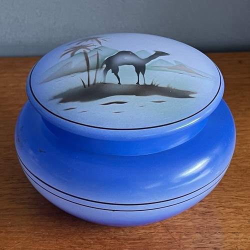 Vintage 1930s camel blue glass - camel,