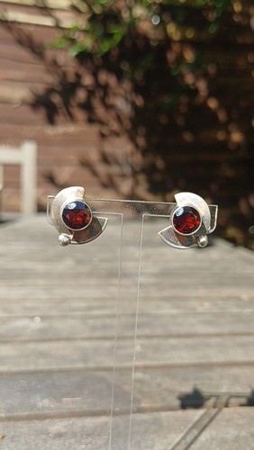 Sterling silver garnet - silver,