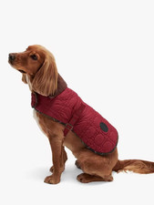 NEW Barbour Quilted Fleece Fur lined Dog Coat - Cranberry Red