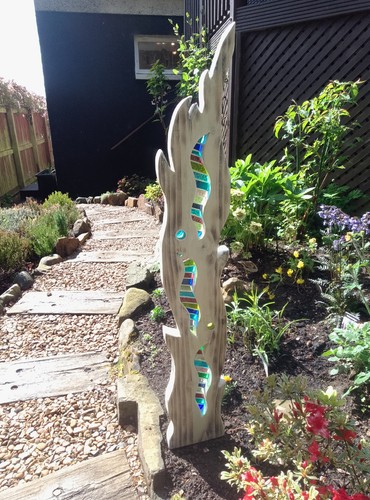Stained glass garden sculpture - stained,