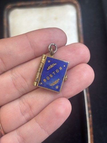 Antique edwardian enamel - enamel, book