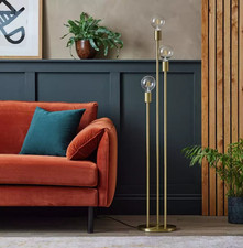 Habitat Exposed 3 Light Floor Lamp Polished Brass Edison Bulb 6W Metal Lamp