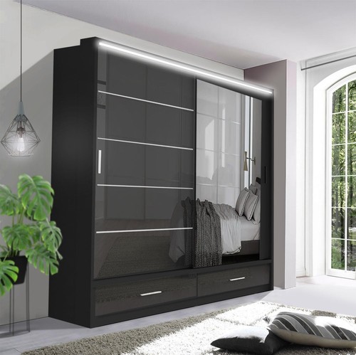 Wardrobe high gloss sliding - high,