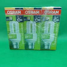 3 x  8w = 40w Low Energy CFL Bulbs BC B22 Osram Energy Saving Lamps