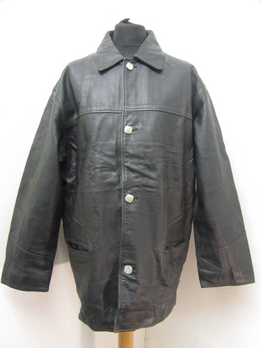 Vintage leather trench jacket - vintage,