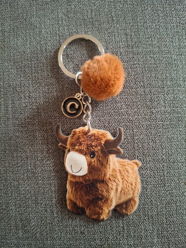 Highland cow keyring with - highland,