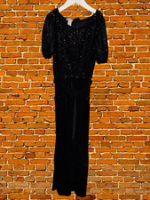 MONSOON BLACK JUMPSUIT AGE 10-11 YEARS GIRLS SPARKLE SHORT PUFF SLEEVE 146CM