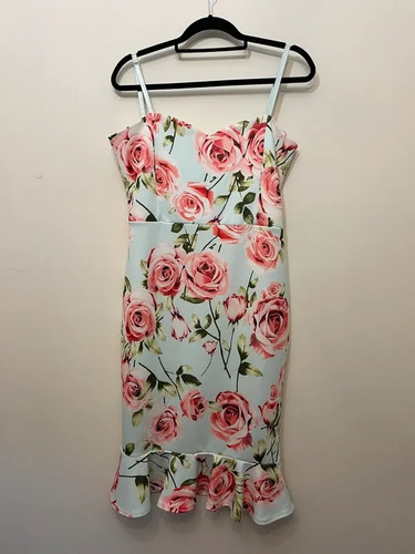 Quiz dress blue pink rose