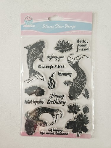 Clear stamps koi fish pond - stamps,