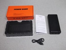 SOLAR mobile power bank 20000mAh  - USB C , Micro usb , USB A - Black