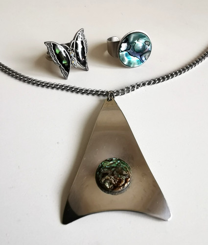 Abalone shell jewellery items - abalone,
