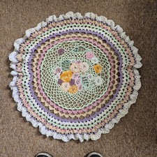 Vintage large pastel crochet
