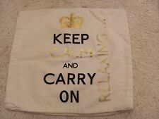 Cream, black & gold-coloured, cushion cover