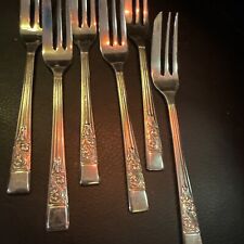 6 X Silver plated Epns Cake Forks  A1 Springtime 