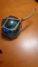 Buoy Fishing Float Cobalt Blue Hand Blown Glass Ball Vintage 4" 