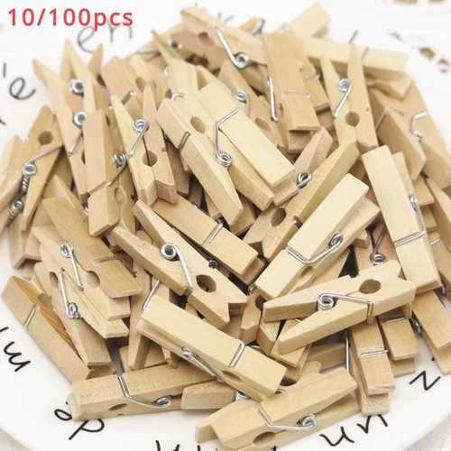 Wooden clothes pegs clips - wooden,