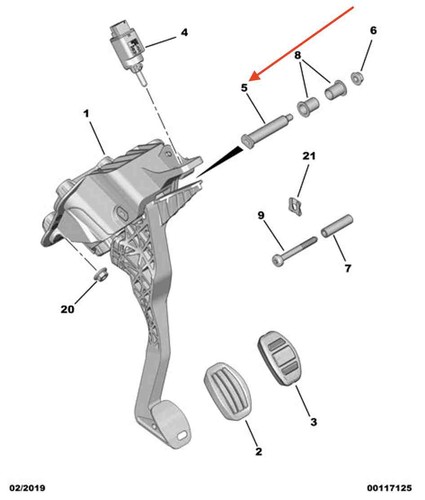 Peugeot 2008 brake pedal shaft - peugeot,