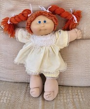 1983 CABBAGE PATCH KID RED WOOL YARN HAIR BLUE EYES COLECO ORIGINAL CLOTHES