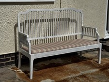 Original Vintage Antique French Painted Window Seat Sunroom Summerhouse Bench.