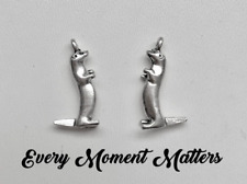 5 x Tibetan Silver OTTER STANDING OTTER SOLID 3D 26x13mm Charms Pendants